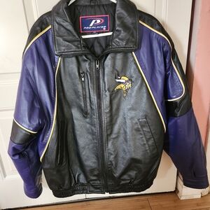 Purple and Black Leather Jacket